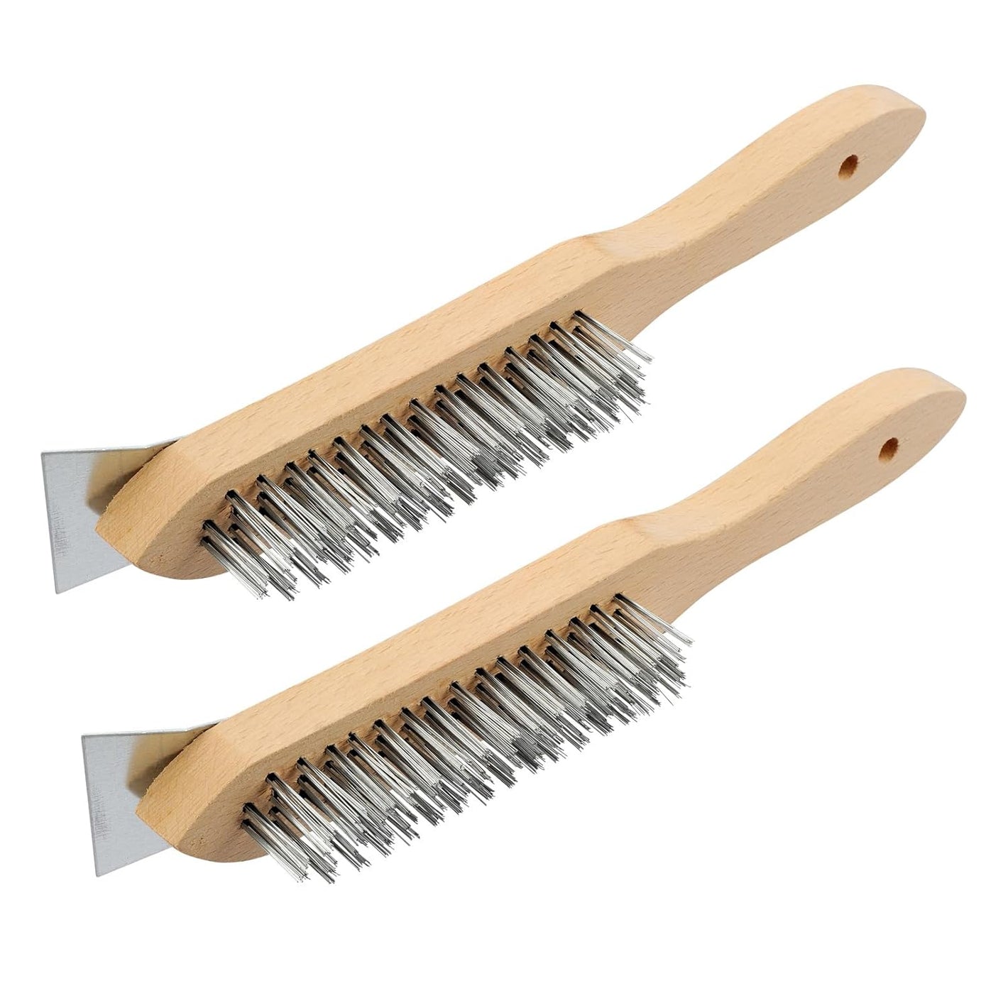 12 Inch Stainless Steel Wire Scratch Brush 2pcs
