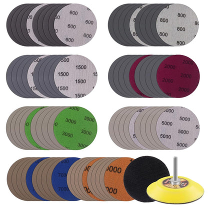 3 Inch Sandpaper (75mm) Silicon Carbide Wet/Dry Hook & Loop Sanding Discs Assorted