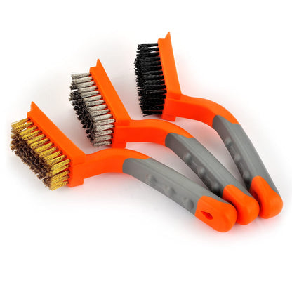Brass/Stainless Steel/Nylon Wire Brushes 3Pcs