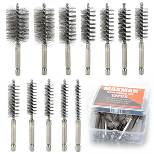 MAXMAN Wire Brush for Drill, 12pcs Drill Brush Set