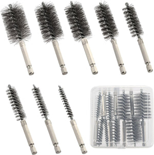 Stainless Steel Bore Brush, 8pcs Wire Brush for Drill