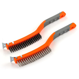 14 Inch Stainless and Carbon Steel Wire Scratch Brush 2 Pcs