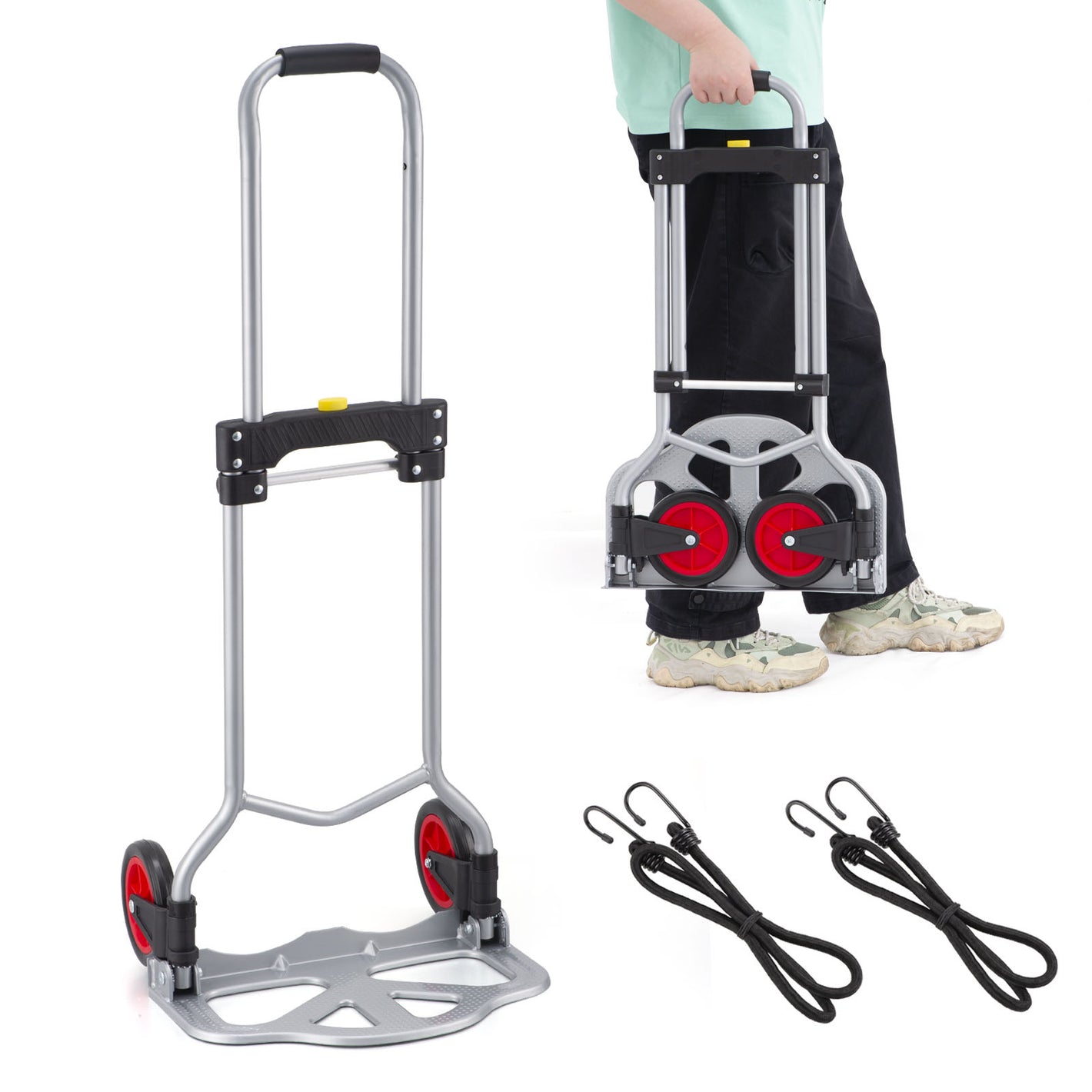 Portable Aluminum Dolly 7.5lb Lightweight Luggage Cart