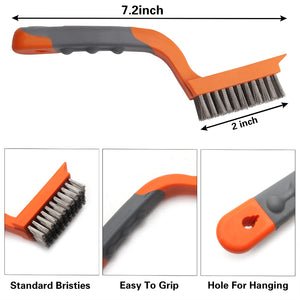 Brass/Stainless Steel/Nylon Wire Brushes 3Pcs