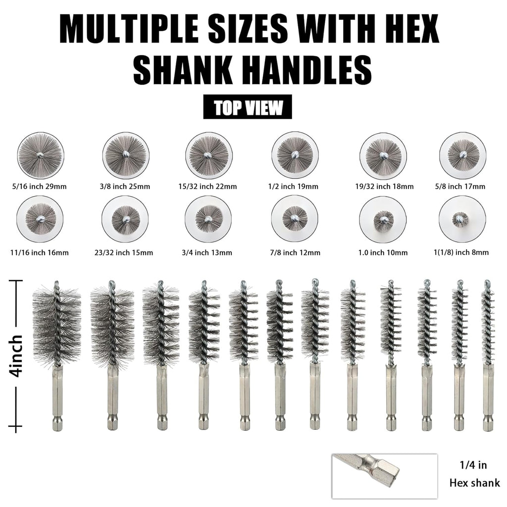 MAXMAN Wire Brush for Drill, 12pcs Drill Brush Set