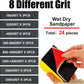 24PCS Sanding Sponge Set,180-3000 Grit Soft Foam Hand Sander Block,3x4 Inch Wet Dry Sandpaper