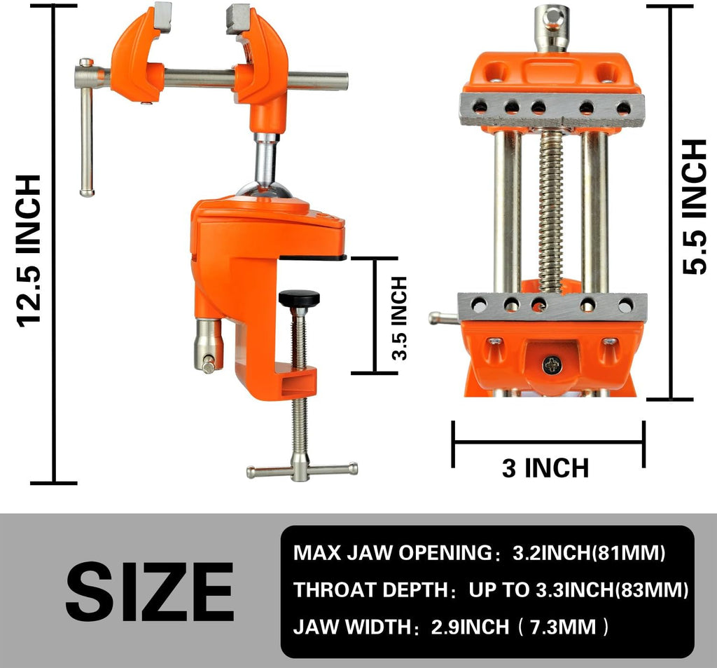 MAXMAN Clamp Bench Vise with Post Universal