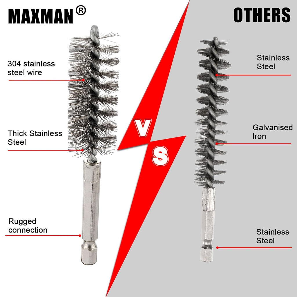 MAXMAN Wire Brush for Drill, 12pcs Drill Brush Set
