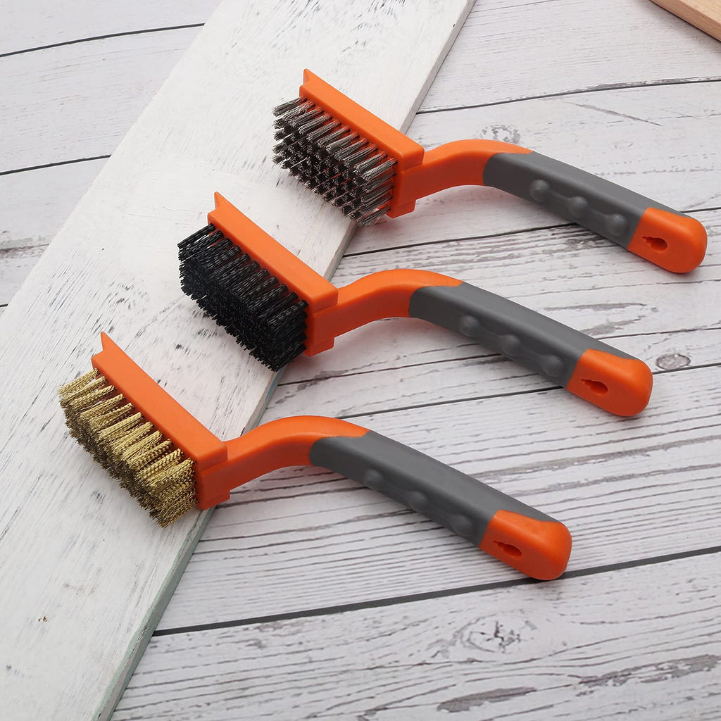 Brass/Stainless Steel/Nylon Wire Brushes 3Pcs