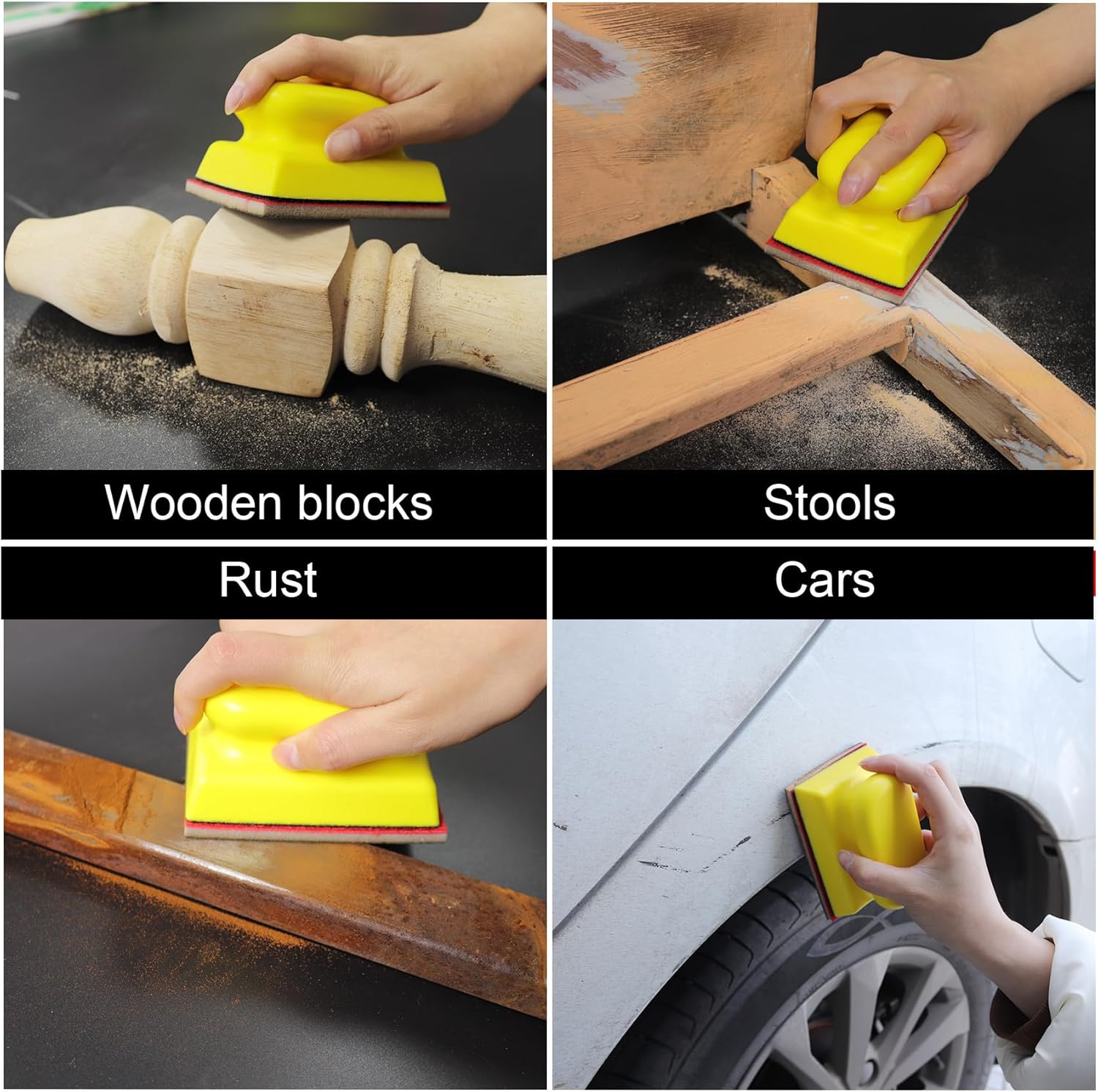 24PCS Sanding Sponge Set,180-3000 Grit Soft Foam Hand Sander Block,3x4 Inch Wet Dry Sandpaper