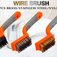 Brass/Stainless Steel/Nylon Wire Brushes 3Pcs